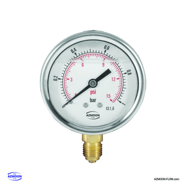 گیج فشار استیل برنجی AZP-400